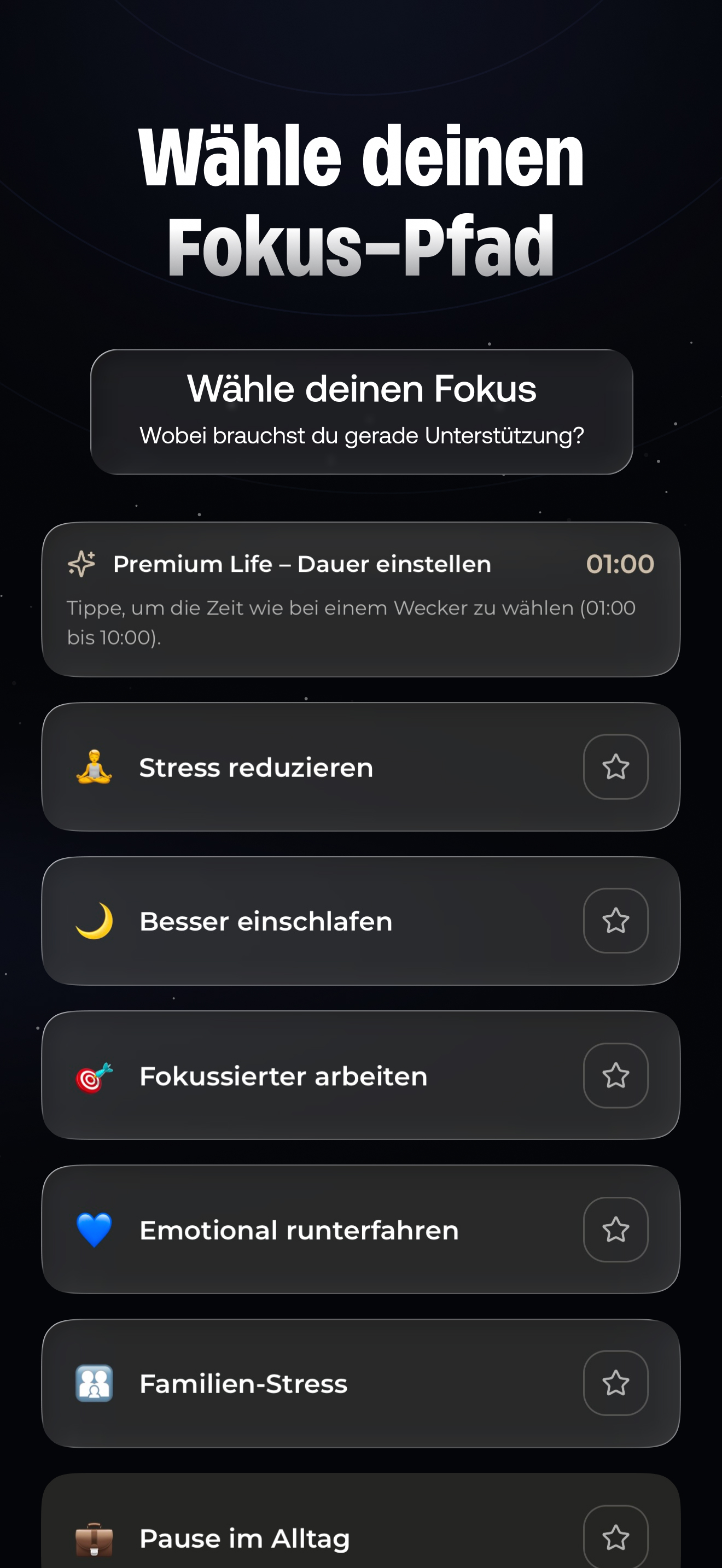 StillMind Fokus-Pfad wählen