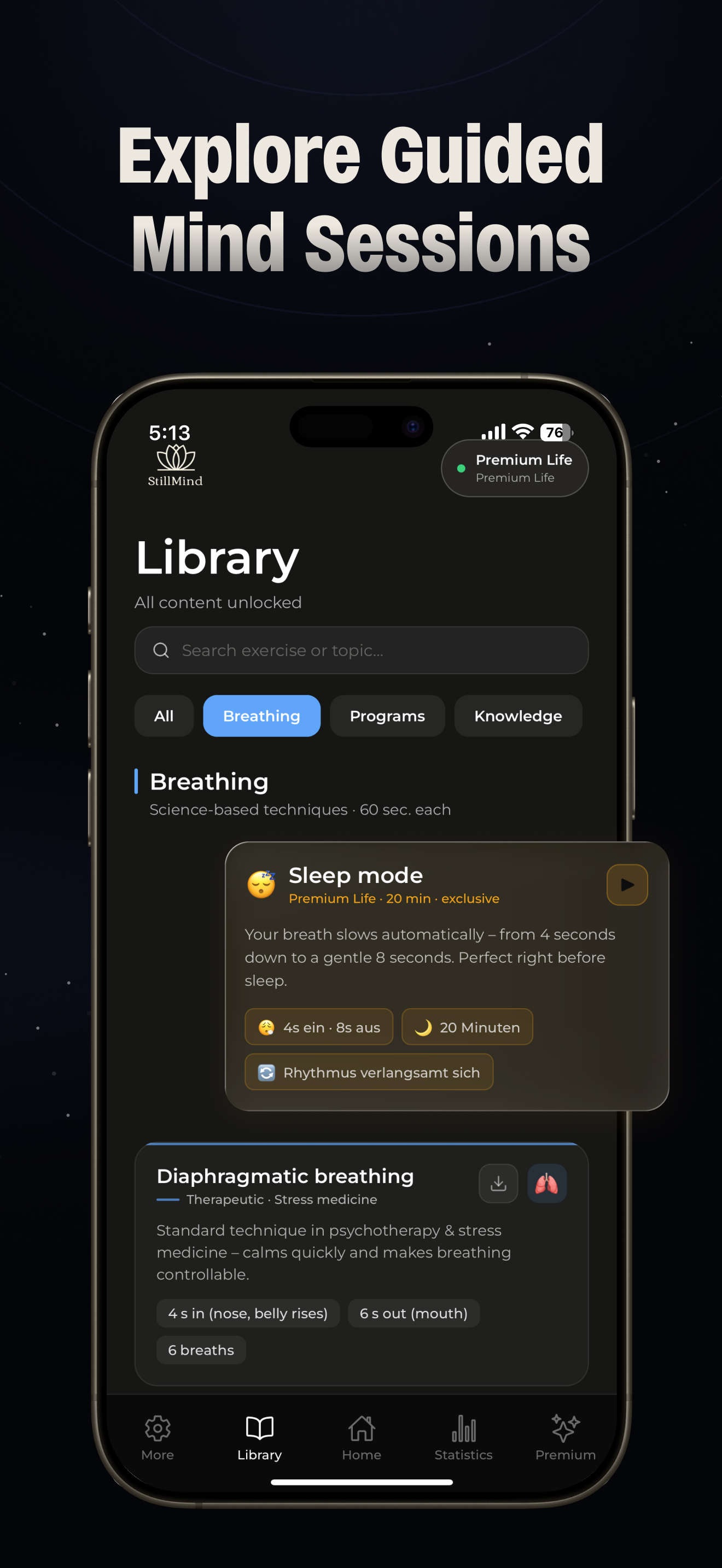 StillMind Library — guided mind sessions